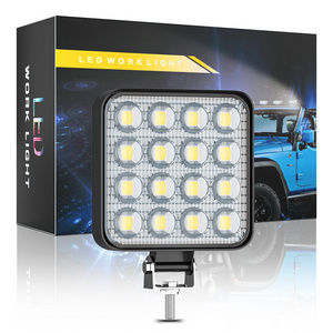 DXZ 16LED 48W Square spotLight Work Light Jeeps Off-Road Light Driving Fog Light with Mounting Bracket for Truck Car ATV  SUV