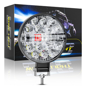 DXZ Spotlight Driving Light 3inch 26LED 78W Round Vehicle Auxiliary Lighting With Red And Blue Flashing DRL Car LED Work Light