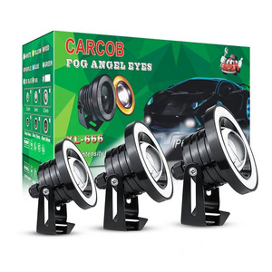 DXZ 2pcs 2.5/3.0/3.5 Inch Car COB LED Fog Light Projector White Angel Eye Light Halo Ring DRL Driving lights