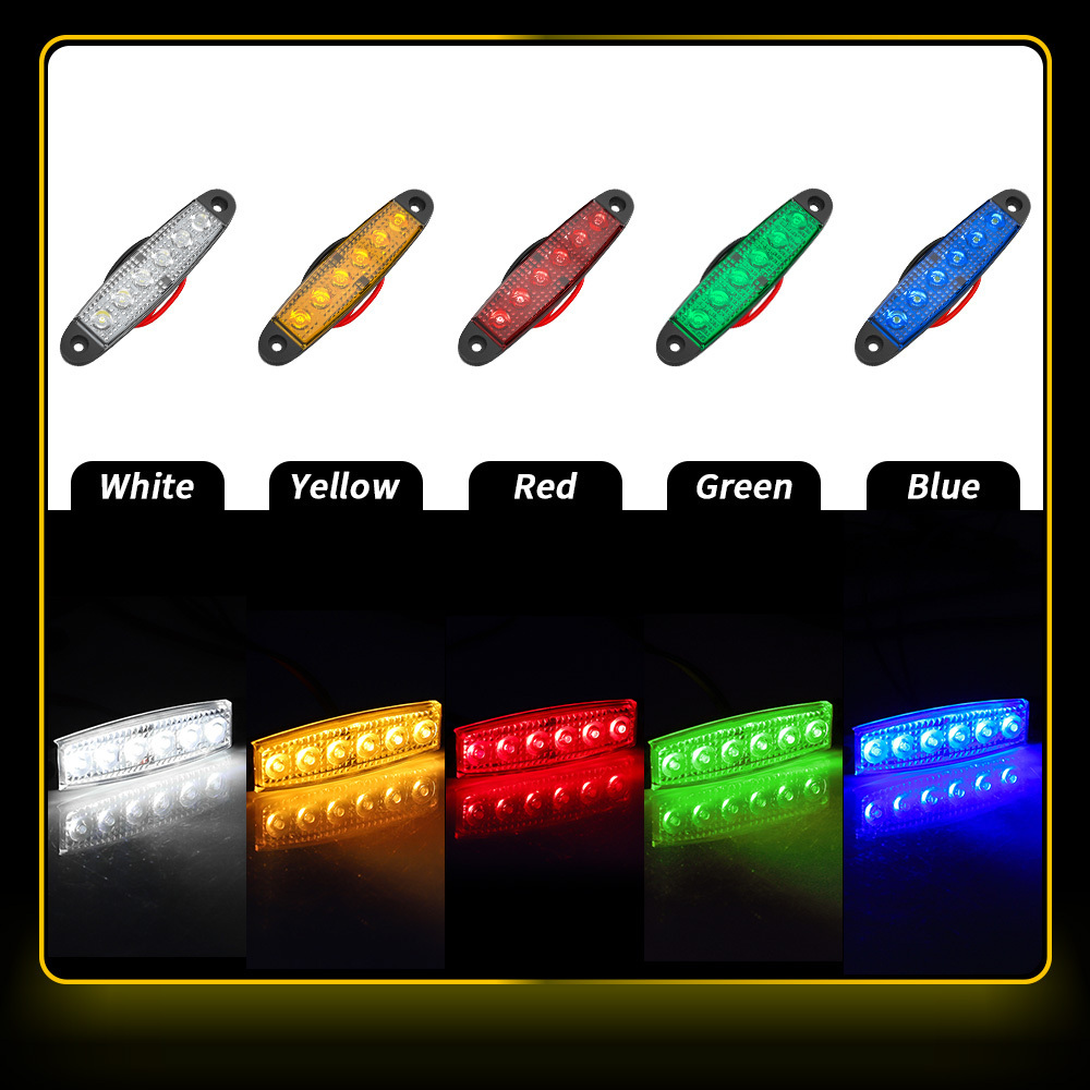 DXZ Factory direct sale 12V 24V 6Led Turn signal warning light white red orange green blue Driving light car truck lights