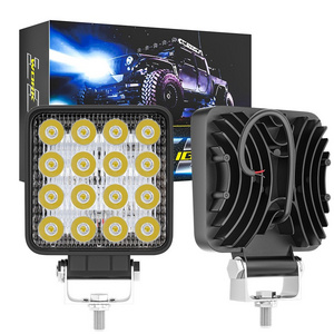 DXZ Multi-thickness Mini 4" Square Mini 16Led Work Light Pole Off-Road Spotlight 4X4 Jeep JK 4Wd Truck 12V-24V