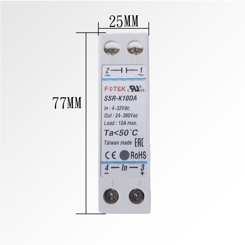 FOTEK SSR-K10DA 10A Single phase heat sink type DC to AC Solid State Module