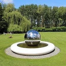 Polished 600mm Ornaments for Garden Decoration Stainless Steel Indoor Water Fountain, Water  Feature Metal Sphere