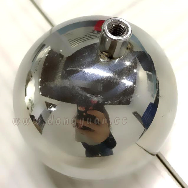 Polished Stainless Steel Sphere with Tap Hole