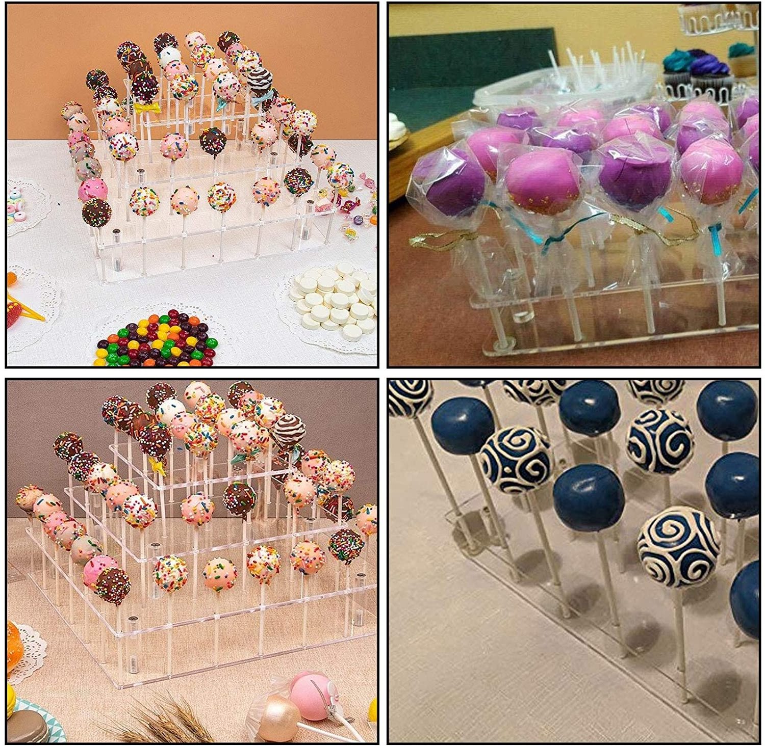 Cake Pop Display Stand Perspex Cake Lollipop Display Holder Best Detachable Acrylic White Cake Tools Eco-friendly