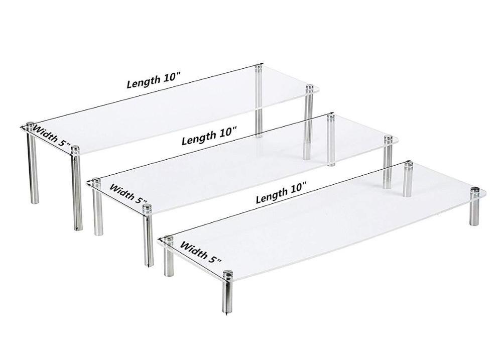 Clear Rectangular Acrylic & Metal Cupcake/Bags /Dessert Display Stand