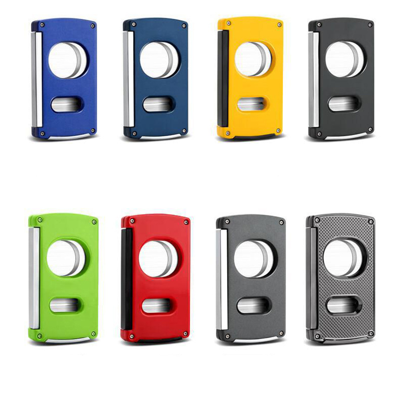 Luxury Double-edged Cigar Cutter 3 in 1 V Stainless Steel Cigar Cutter Wholesale Metal Portable Reusable Cigar Accessories