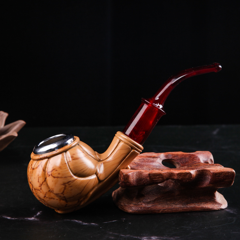 Fashion Creative Shaped Bakelite Resin Smoking Pipe and Accessories Men Metal Small Type bent Smoking Pipe For Tobacco Pipe