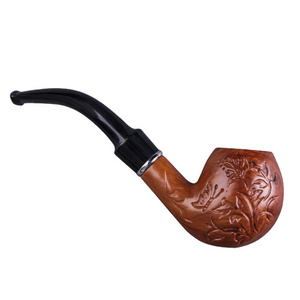 Fashion Carving Engraved Flower Bakelite Smoking Pipe and Accessories Men Small Type Smoking Pipe For Tobacco Pipe