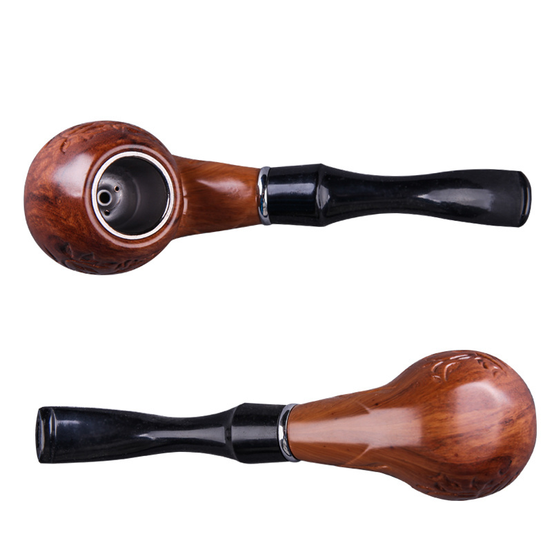 Fashion Carving Engraved Flower Bakelite Smoking Pipe and Accessories Men Small Type Smoking Pipe For Tobacco Pipe