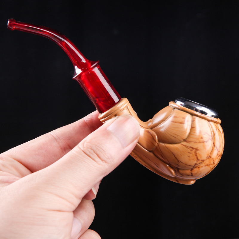 Fashion Creative Shaped Bakelite Resin Smoking Pipe and Accessories Men Metal Small Type bent Smoking Pipe For Tobacco Pipe