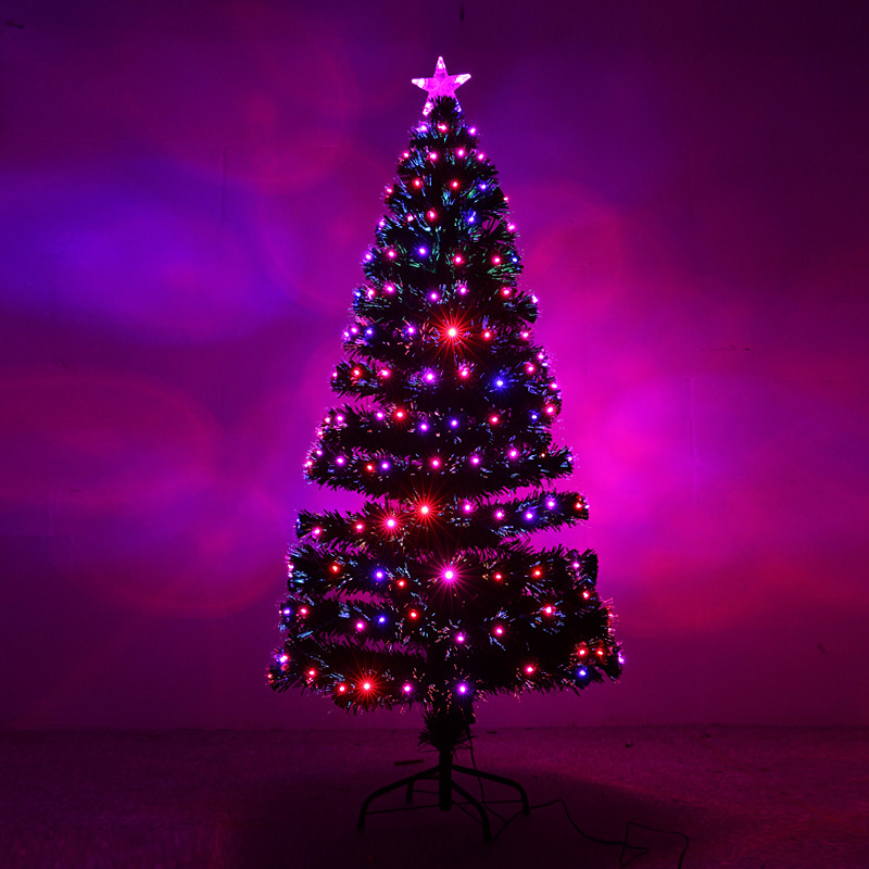 5ft 6ft 7ft 8ft 9ft Wholesale red Light fiber optic christmas tree  arbre de noel en fibre optique led albero di natale