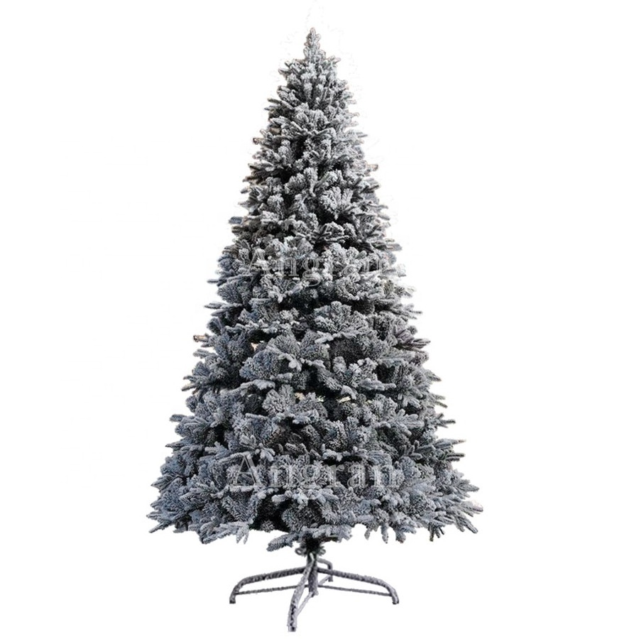 2022 New Flocked Christmas tree with Snow White  YiWu 6ft 7ft 8ft 9ft 10ft Xmas Tree Flocked Christmas tree  Flocking