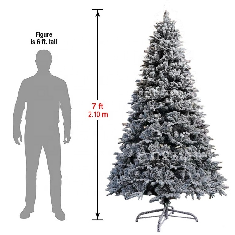 2022 New Flocked Christmas tree with Snow White  YiWu 6ft 7ft 8ft 9ft 10ft Xmas Tree Flocked Christmas tree  Flocking