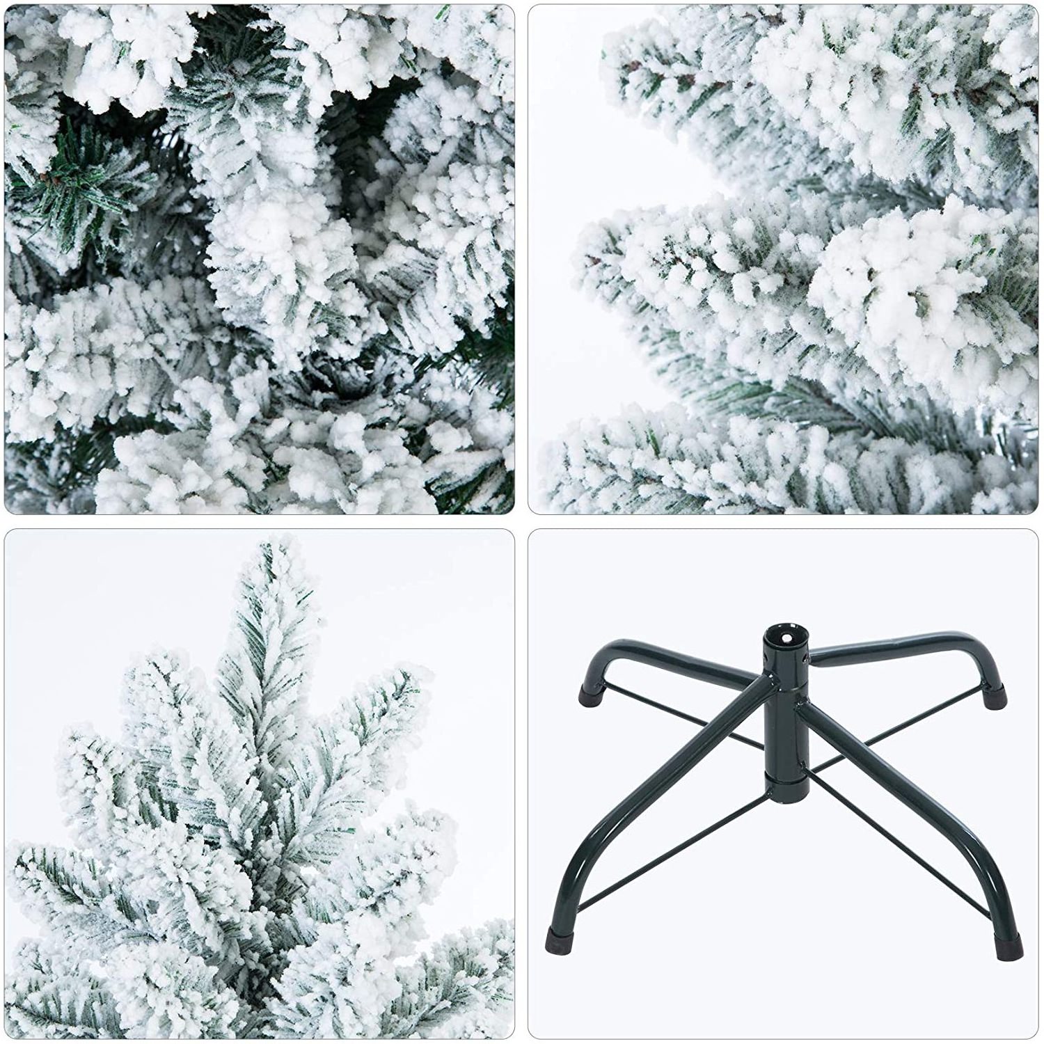 Wholesale Cedar Snow Falling Flocked De Navidad Pine Needle Christmas Tree artificial forested flocked Christmas tree