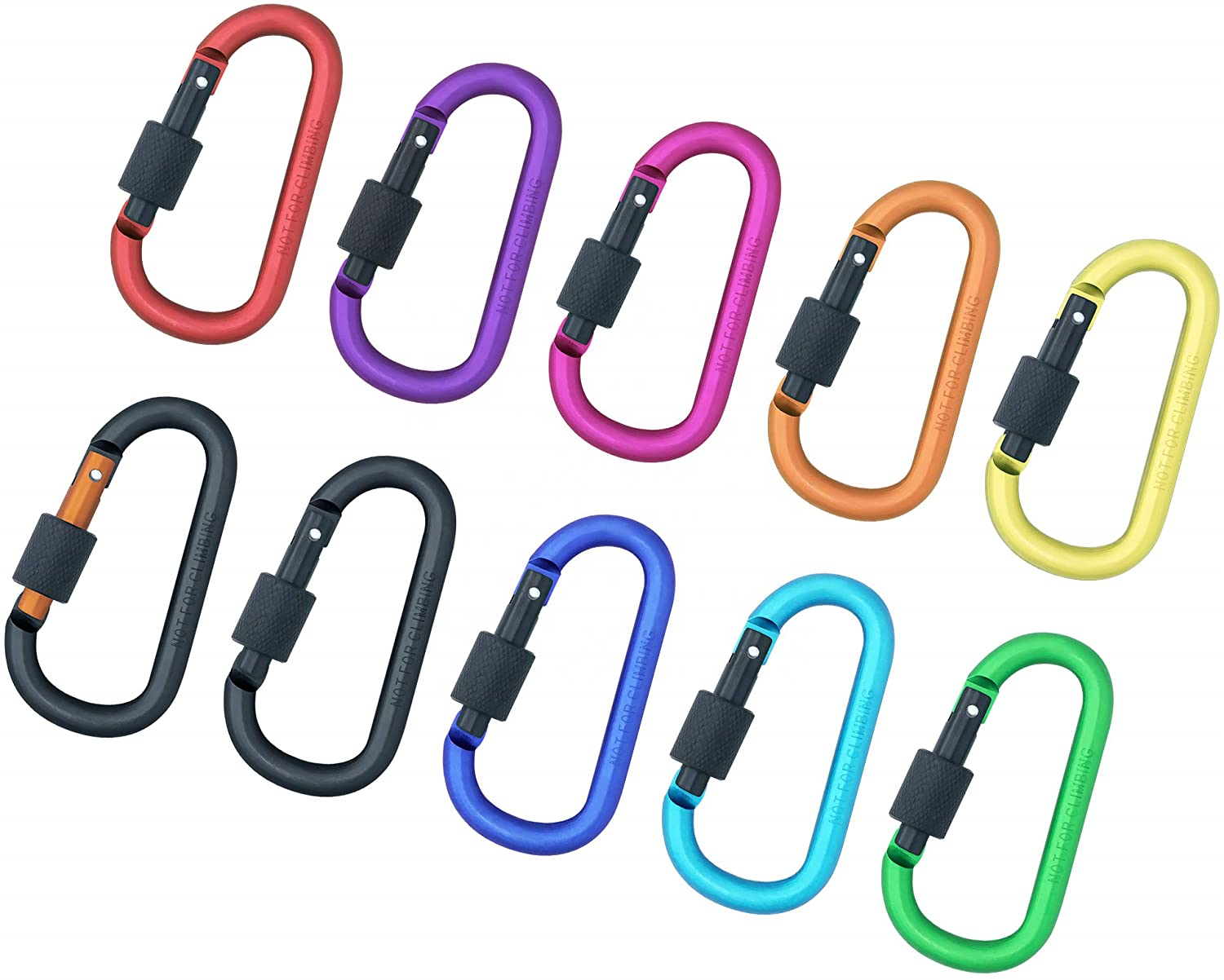 Strong Metal Carabiner Clip Snap Spring Loaded Climbing Karabiner D Hook