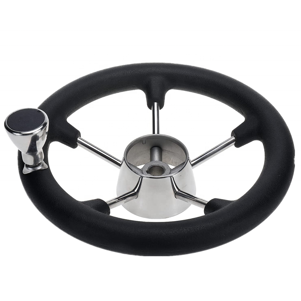 Stainless Steel Marine Boat Steering Wheel with Black PU Foam Grip Cover