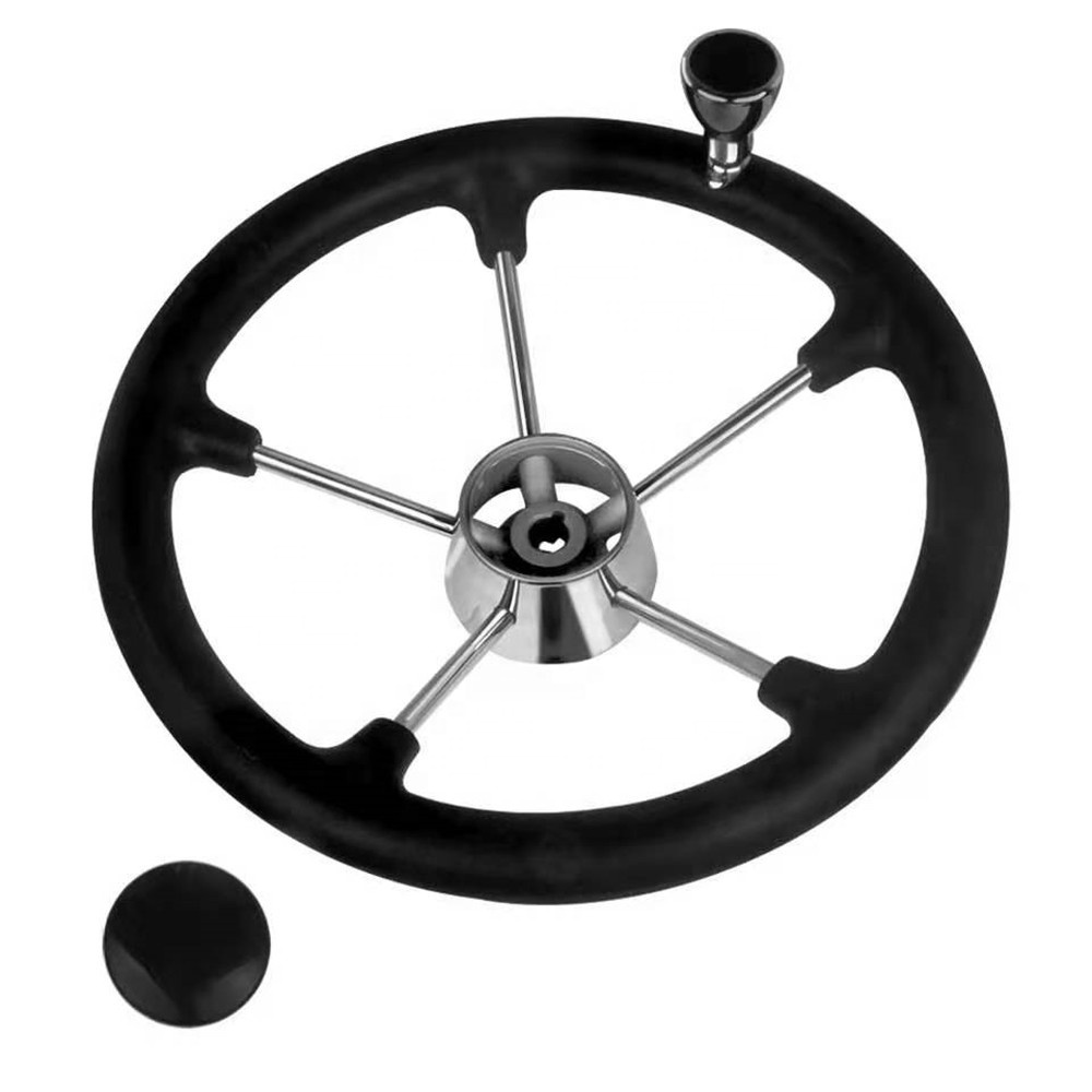 Stainless Steel Marine Boat Steering Wheel with Black PU Foam Grip Cover