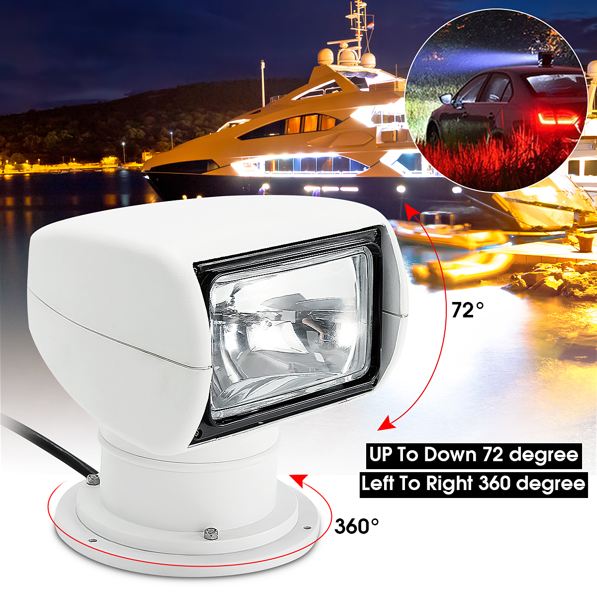 Boat Search Light Marine Spotlight 12V Searchlight Lights for Boats Spot Led Remote Control For Boat Truck Car