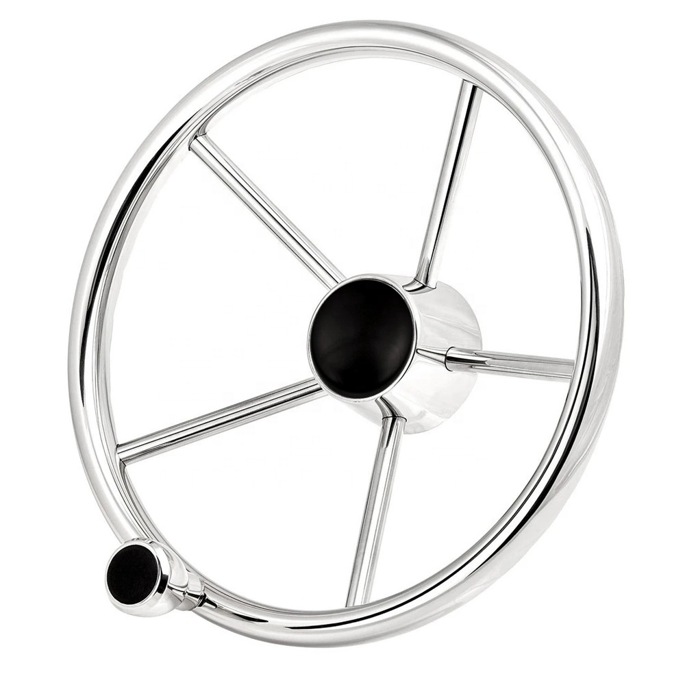 Stainless Steel Marine Boat Steering Wheel with Black PU Foam Grip Cover