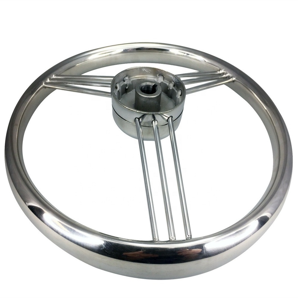 Stainless Steel Steering Wheel For Marine Rib Boat And Other Inflatable Boat