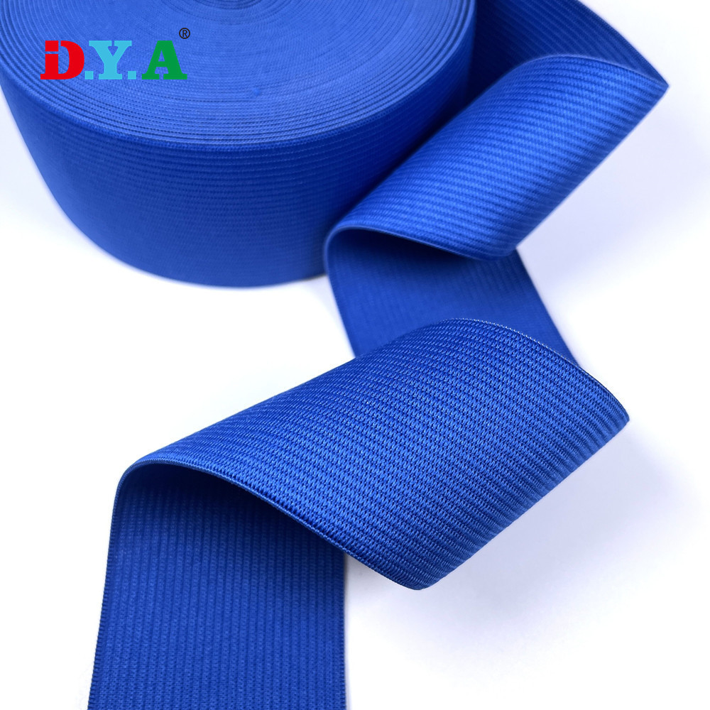 Blue flat knitted elastic band crochet knitted elastic webbing waistband football captain armband