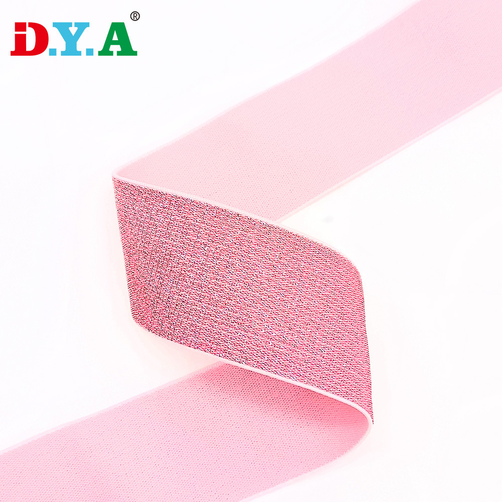 Factory Wholesale  Lurex Elastic Solid Color Gold Glitter Elastic Band for Women Elastic Hair Bands