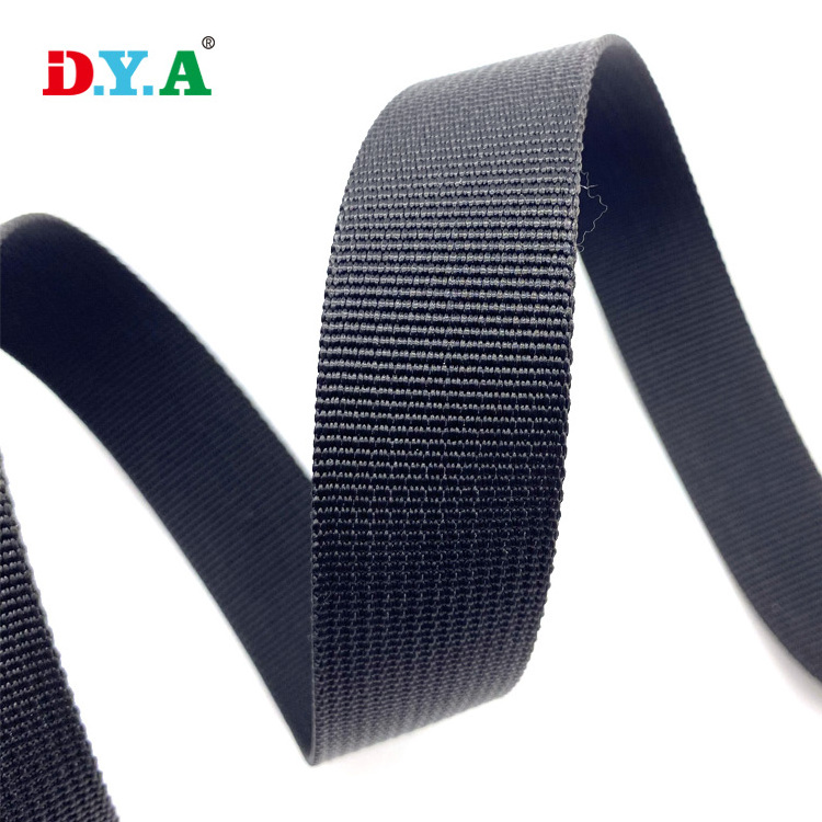 Eco-friendly Durable 100% nylon webbing  25mm black 1