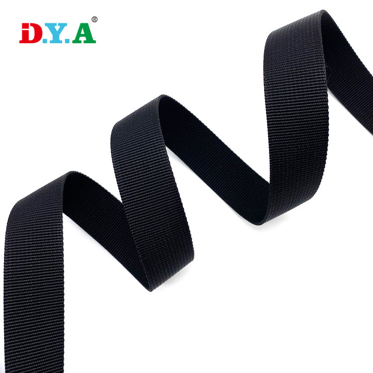 Eco-friendly Durable 100% nylon webbing  25mm black 1