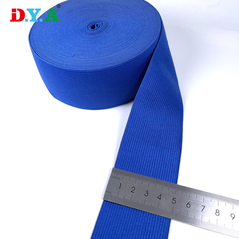 Blue flat knitted elastic band crochet knitted elastic webbing waistband football captain armband