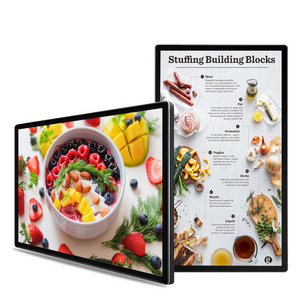 Commercial Restaurant Coffee Shop 4K Wall-Mounted Android Tablet Digital Signage Kiosk Menu Boards Call Software 6mm Advertising