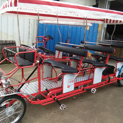 SIGHTSEEING RENTAL  SURREY BIKE WITH LED LIGHTS AND FRONT BABY SEAT   6 SEATER QUADRICYCLE