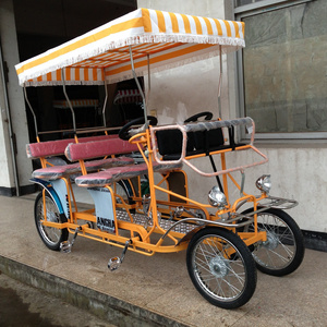 MANUFACTURER BEST QUALITY 4 PASSENGER   4 WHEEL  SURREY BIKE WITH LED LIGHTS  SPECIAL TRANSPORT  BICYCLE