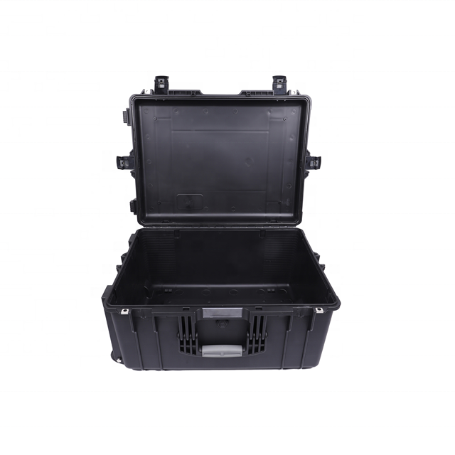 D6632 Hard Waterproof Plastic Trolly Rolling Equipment Case Instrument Carrying Cases With Wheels