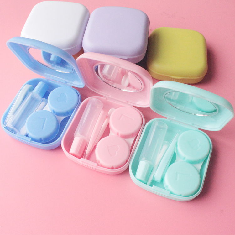 New Arrival Cute Square Contact Lens Case Box Travel Kit