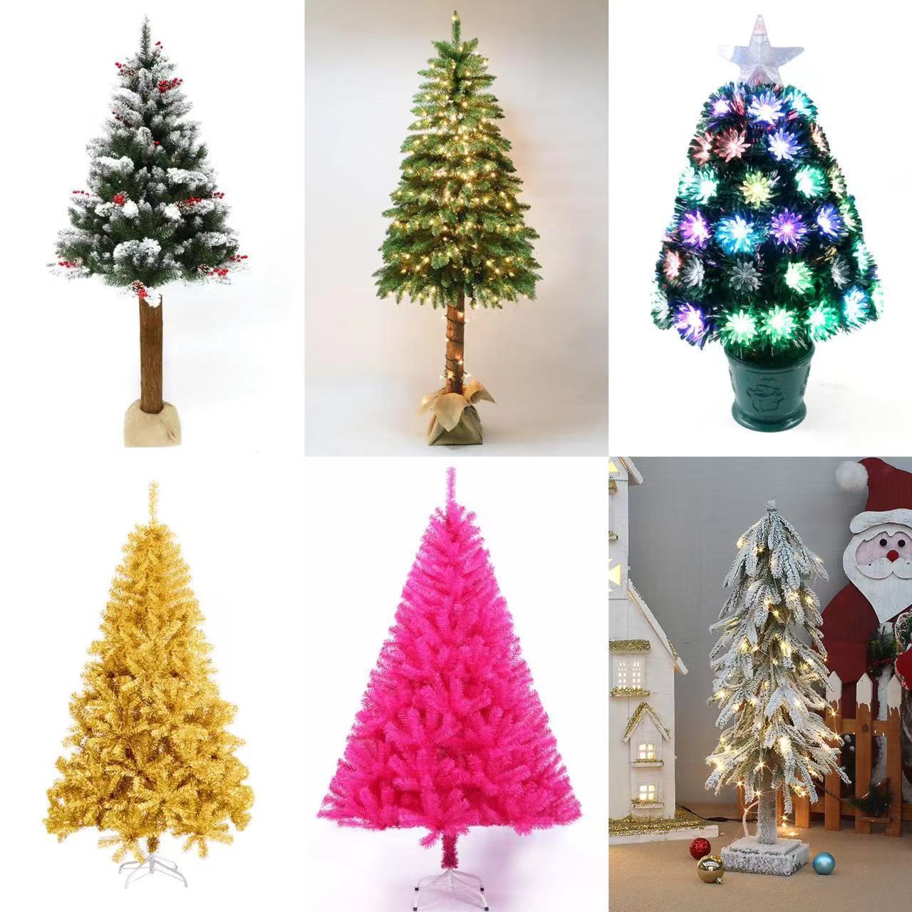 30cm-60cm Artificial PVC and Fiber Optic Green Christmas Tree with Five-pointed Star for Decoration