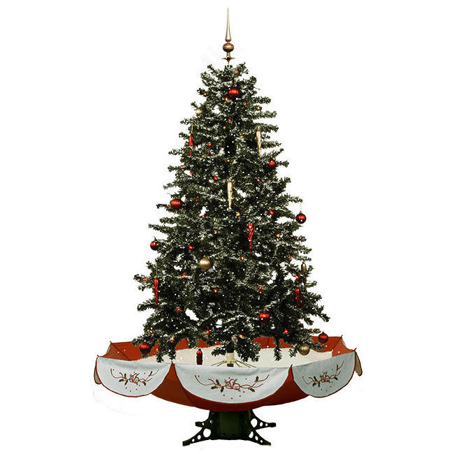 Christmas Decoration 190cm Musical Snowing Artificial Christmas Tree with Red or Green Umbrella Base