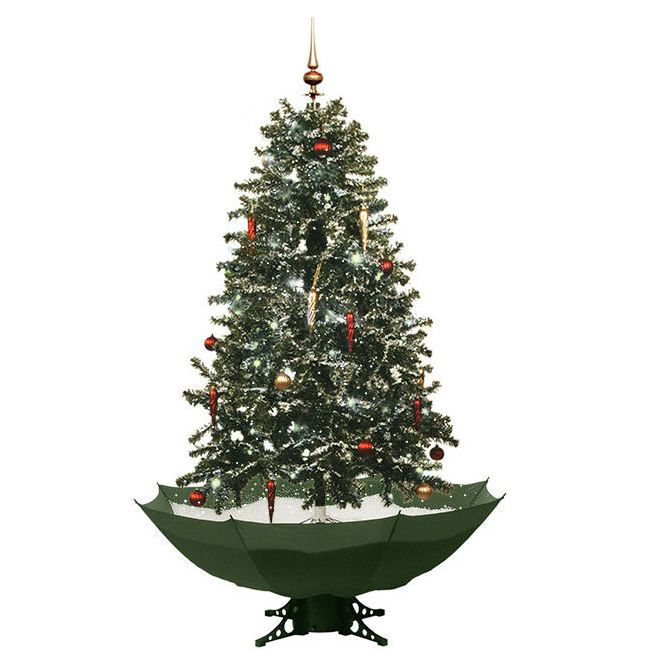 Christmas Decoration 190cm Musical Snowing Artificial Christmas Tree with Red or Green Umbrella Base