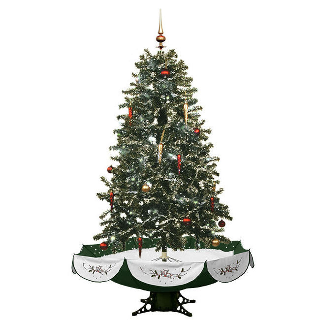 Christmas Decoration 190cm Musical Snowing Artificial Christmas Tree with Red or Green Umbrella Base