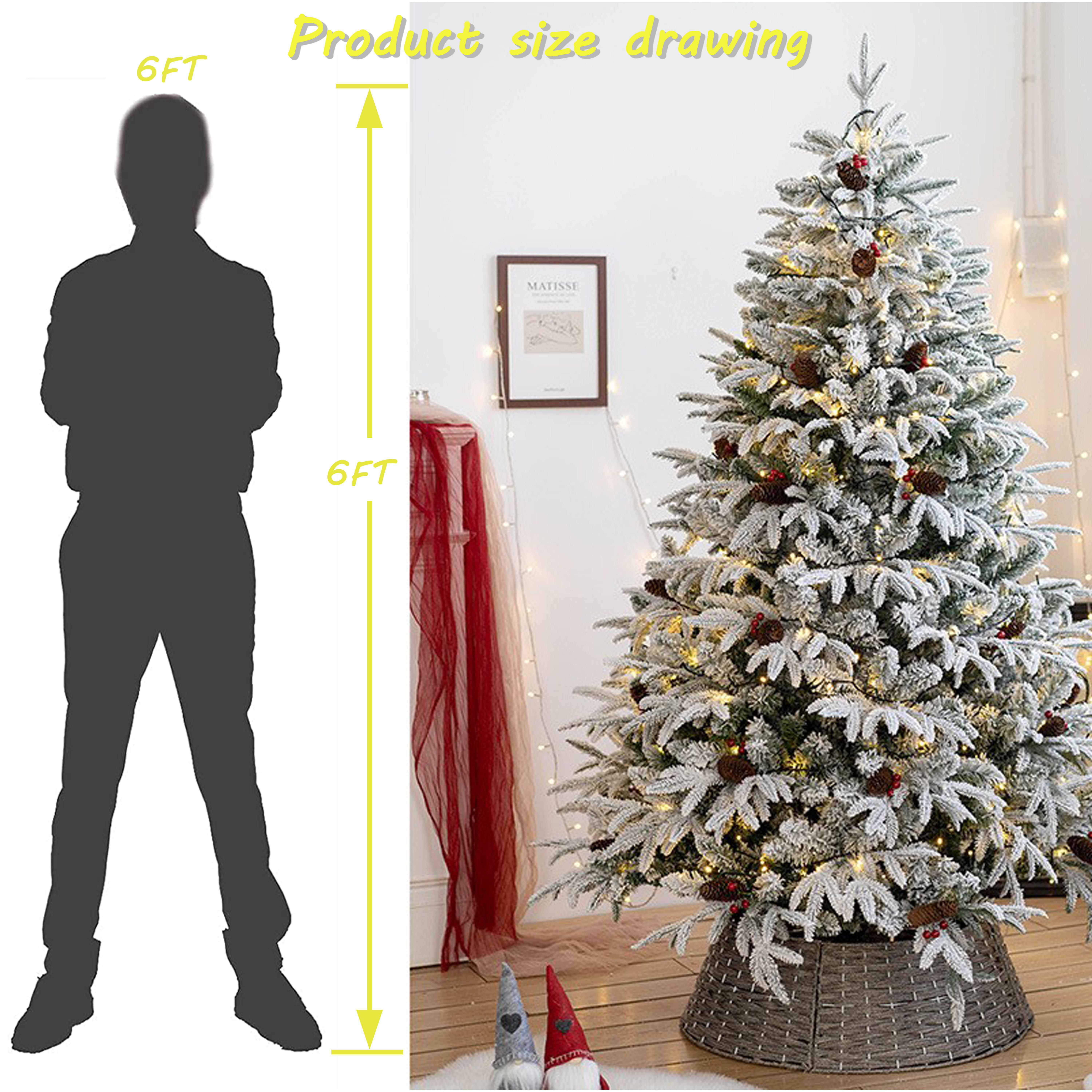 Factory Wholesale Artificial Christmas Tree PE Mixed PVC Snowflake Flocking Outdoor And Indoor Xmas Tree Decorations