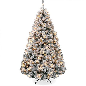 4 ft to 7 ft Snow Christmas Tree Flocked Xmas tree With Led Light