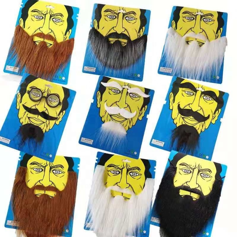 Dropshipping Halloween beard self-adhesive simulation horoscope plush black beard men's prom fake beard