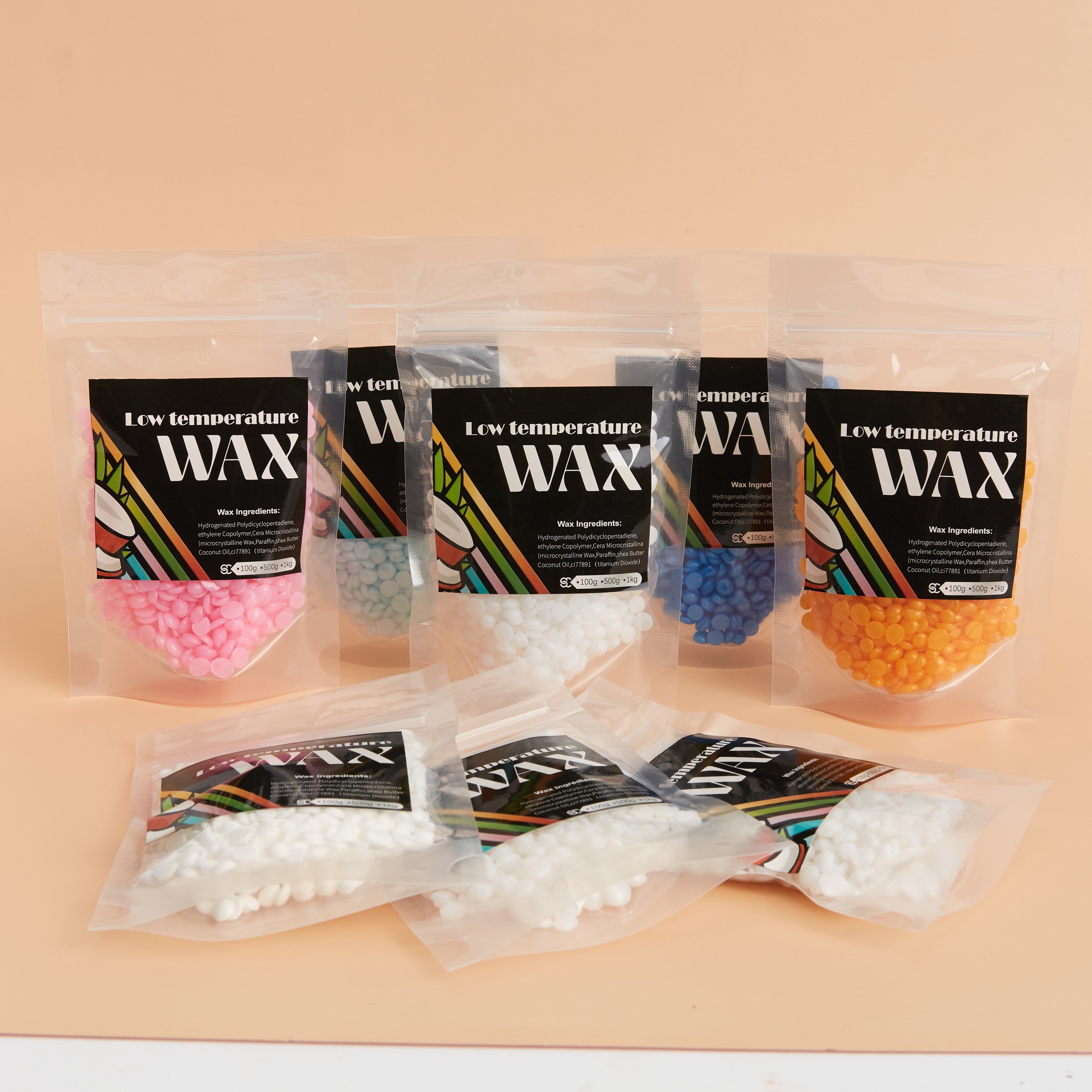 small bag wax set various color professional natural painless depilatory hard wax waxing