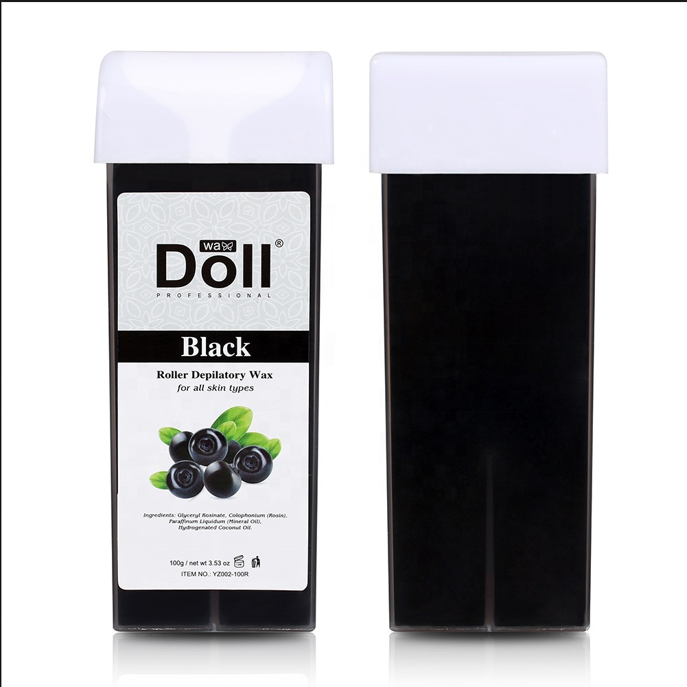 Doll Wax 100g Green Tea Roll On Hot Film soft best Hair Removal liposoluble roller Wax cartridge Wholesale Warm Wax