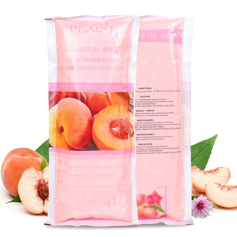 Dropshipping 1BL Hot sale Transparent juicy Peach Solid Paraffin Wax Bath For Body Beauty salon Use Paraffin Wax hands and feet