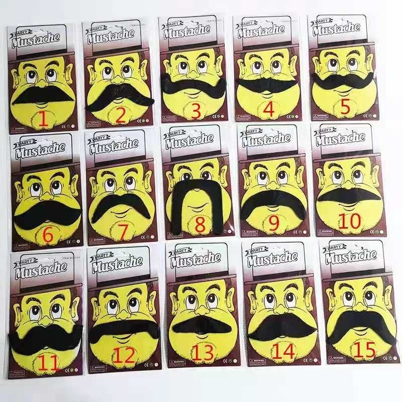 Dropshipping Halloween beard self-adhesive simulation horoscope plush black beard men's prom fake beard