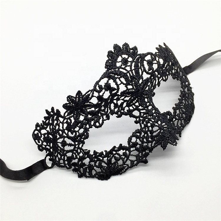 dropshipping Sexy Lace Mask Hollowed out Eye Mask Six cloves Halloween Christmas masquerade Party Supplies