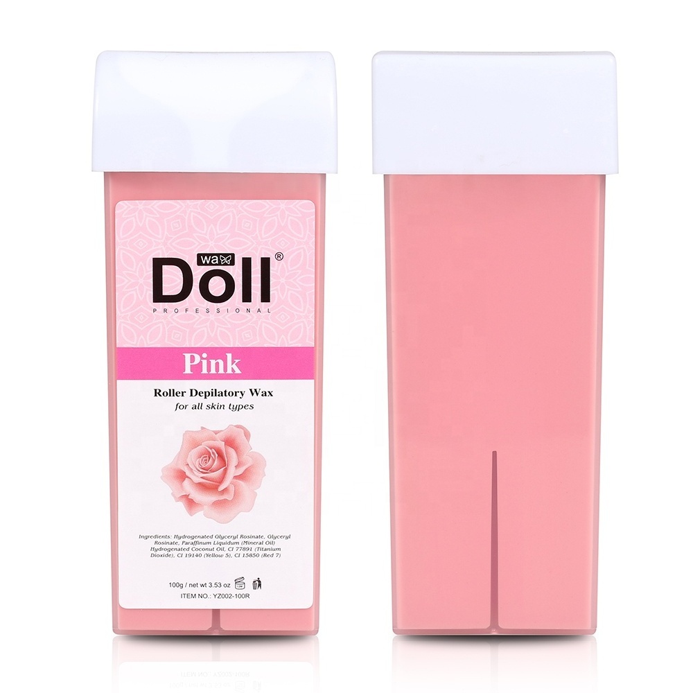 Doll Wax 100g Pink Rose Roll-on Hot Film Depilatory warm Wax depil Hair Removal liposoluble soft Wax roller