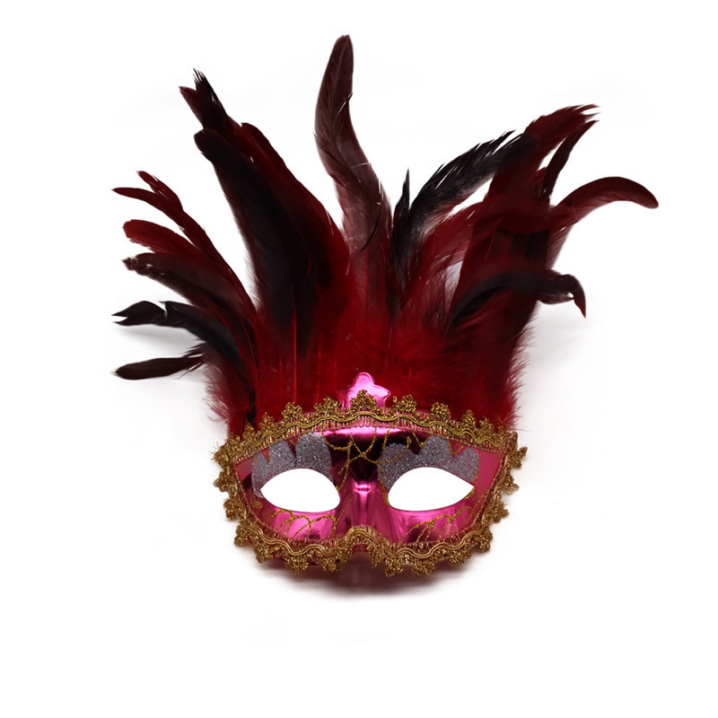 products dropshipping Wholesale Venetian Party Mask Festive Ball Show Indian Mask Blindfold White Feather Mask