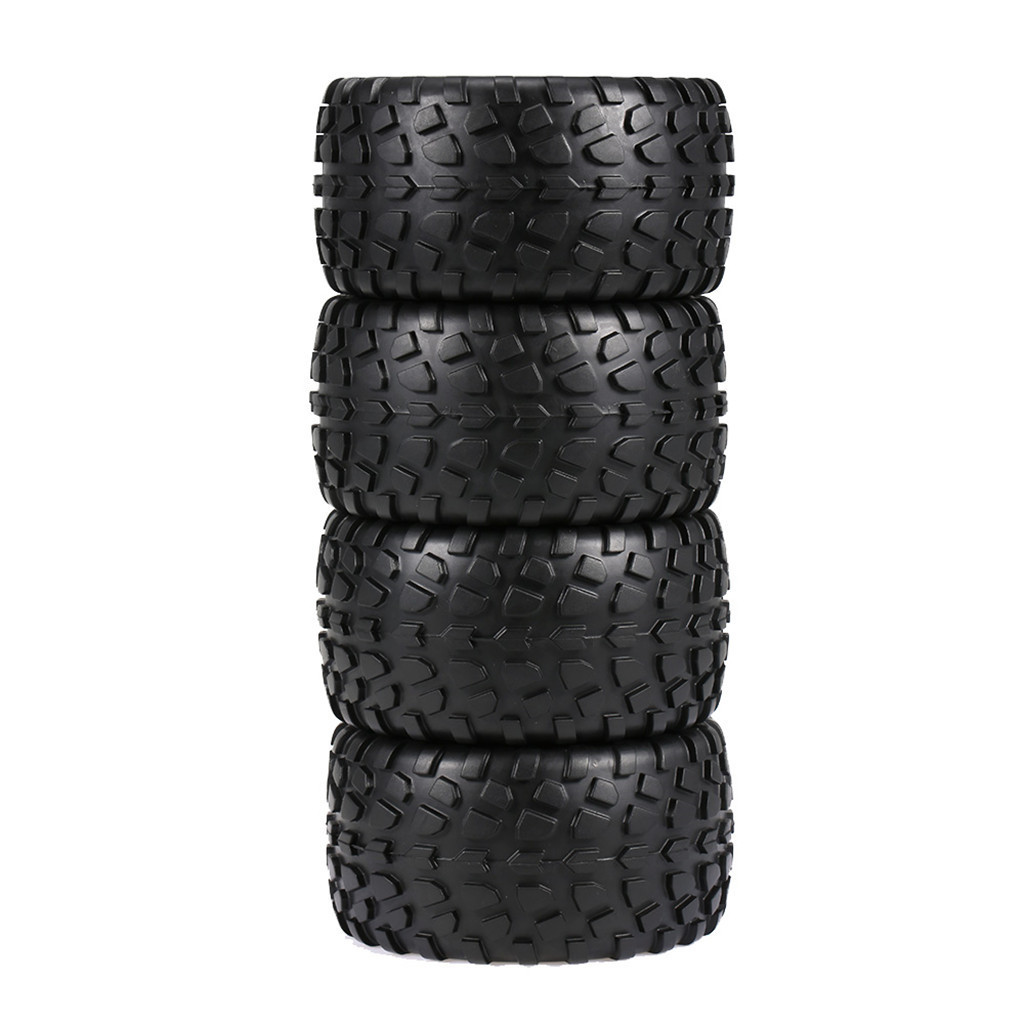 12mm Hub Wheel Rim and Tires 1:10 Off-Road RC Car Buggy Tyre with Foam Inserts Black Pack of 4